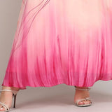 One Shoulder doodle pink dress