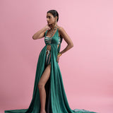 Cut-Out Swimsuit with Drape Overlay