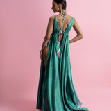 Cut-Out Swimsuit with Drape Overlay
