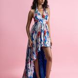 Backless Halter High-Low Maxi Dress