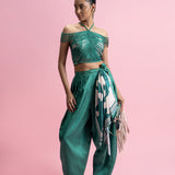 Hand-Coorded Halter Top & Balloon Pants Set