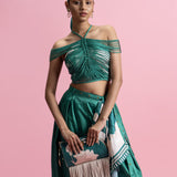 Hand-Coorded Halter Top & Balloon Pants Set