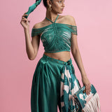Hand-Coorded Halter Top & Balloon Pants Set