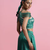 Hand-Coorded Halter Top & Balloon Pants Set