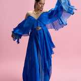 Sheer maxi with statement ruffle sleeves