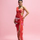 Scarlet Chantilly Drape Skirt Set