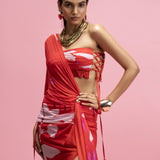 Scarlet Chantilly Drape Skirt Set