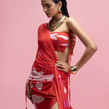 Scarlet Chantilly Drape Skirt Set