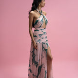 Halter Neck Drape Dress