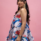 Printed Colorblock mini with wired hem