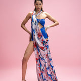 Swimwear with draped cover-up