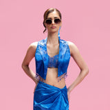 Chantilly Embroidered Bustier, Jacket & Draped Skirt Set