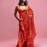 Resort Drape Gown with Gold Buckle Accent