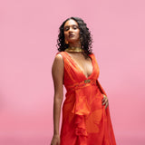 Resort Drape Gown with Gold Buckle Accent