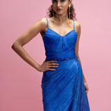 Draped Maxi Dress with Chantilly Trail