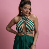 Halter Neck Gathered Maxi Dress