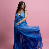 Printed Slip Maxi Dress with Embroidered Neckline