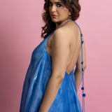 Printed Slip Maxi Dress with Embroidered Neckline