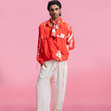 Placement Print Bomber & Relaxed Trousers Set