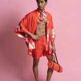 Printed Shirt & Shorts Set with Rivet Detailing