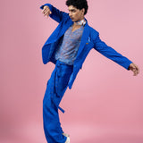 Blue Tailored Blazer & Trousers Set