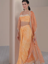 Orange pancy daisy skirt Set