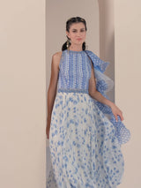 Blue periwinkle floral kurta Set