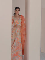 Chiffon printed lehenga Set