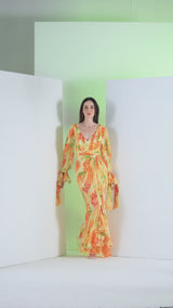 Orange lilium maxi dress