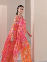 Pink chiffon tunic Set