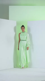Mint Green Embroidered Maxi Dress
