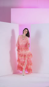 Peach bud and bloom maxi dress