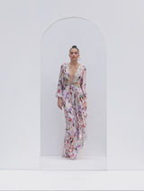 Purple orchid cutouts chiffon dress