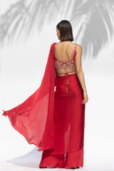 Ruby Red Drape Sari