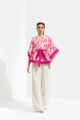Sakura Printed Peplum Top With Pants