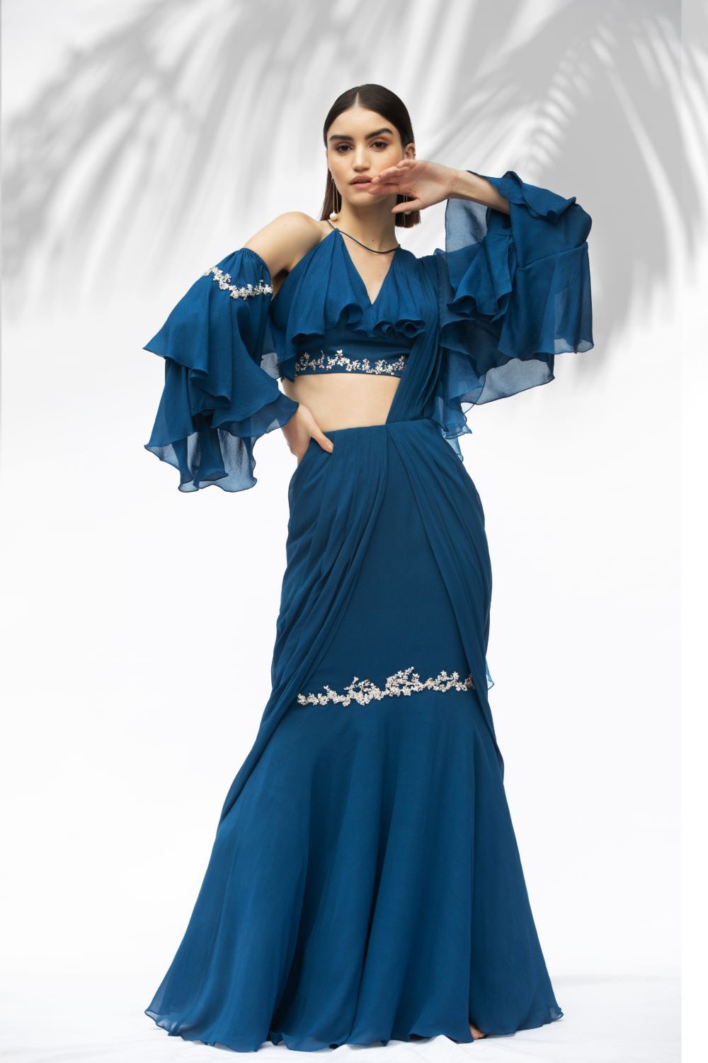 Saphire Blue Darpe Sari