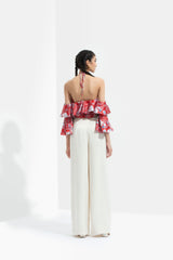 Ajisia Printed Cold Shoulder Top With Trouser