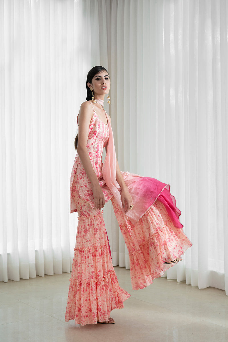 Sharara set with printed kurta