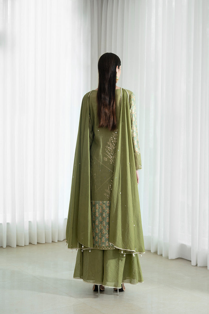 Kurta-sharara set with  foil dupatta