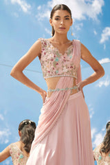Eden pink drape saree