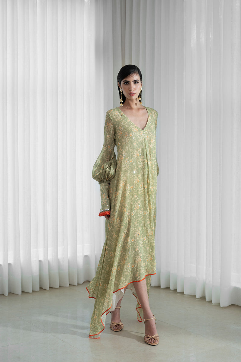 Printed Assymetrical Tunic Dress