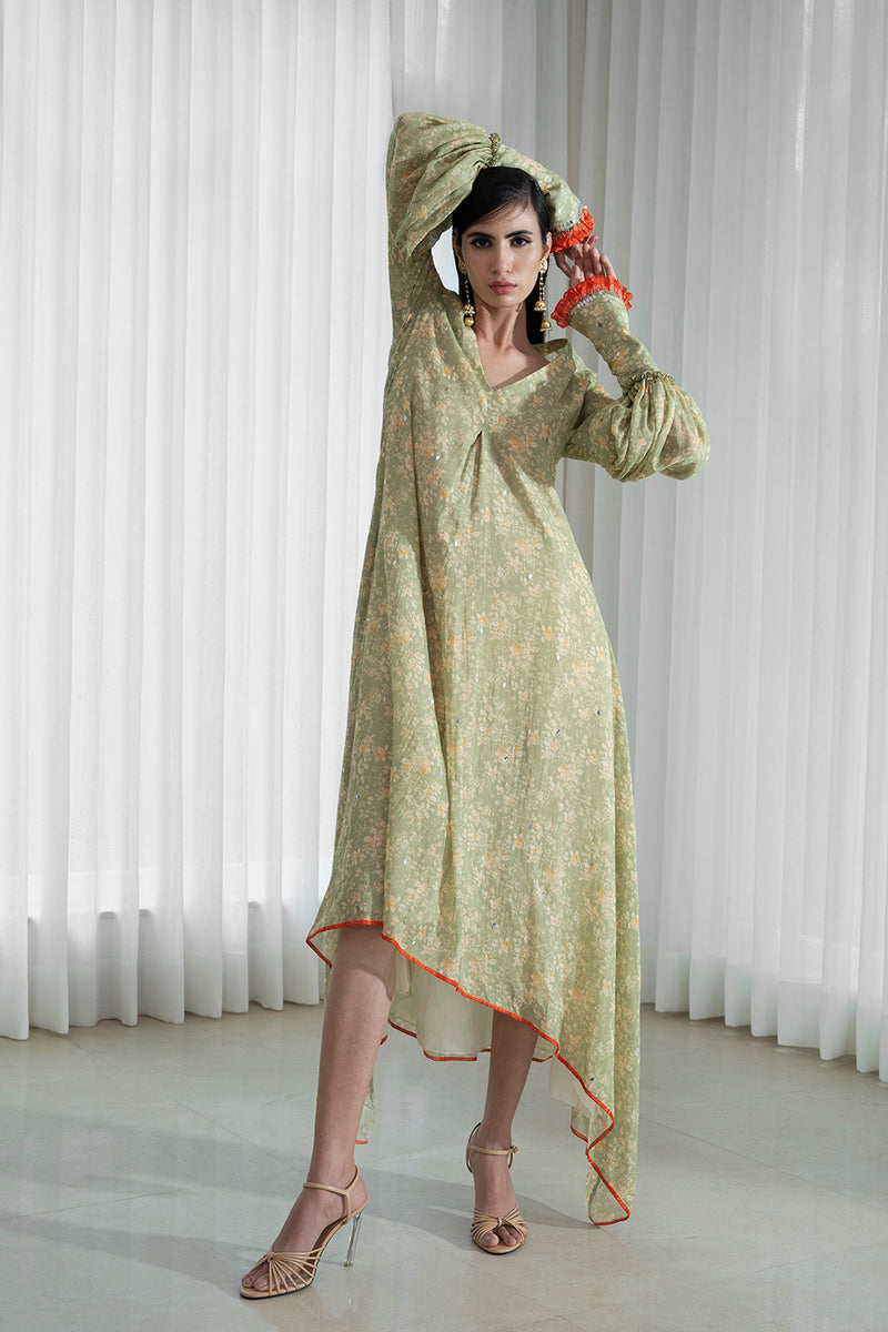 Printed Assymetrical Tunic Dress
