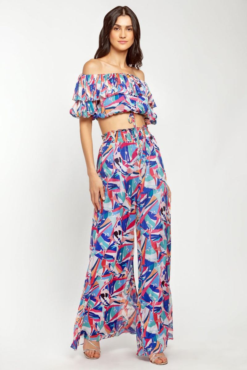 Chiffon Off Shoulder Top and Pant