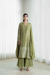 Kurta-sharara set with  foil dupatta