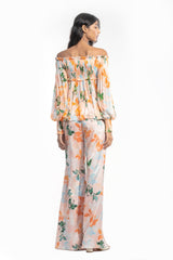 Chiffon Printed Smocking Top and Pants