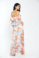 Chiffon Printed Top With Printed Pants
