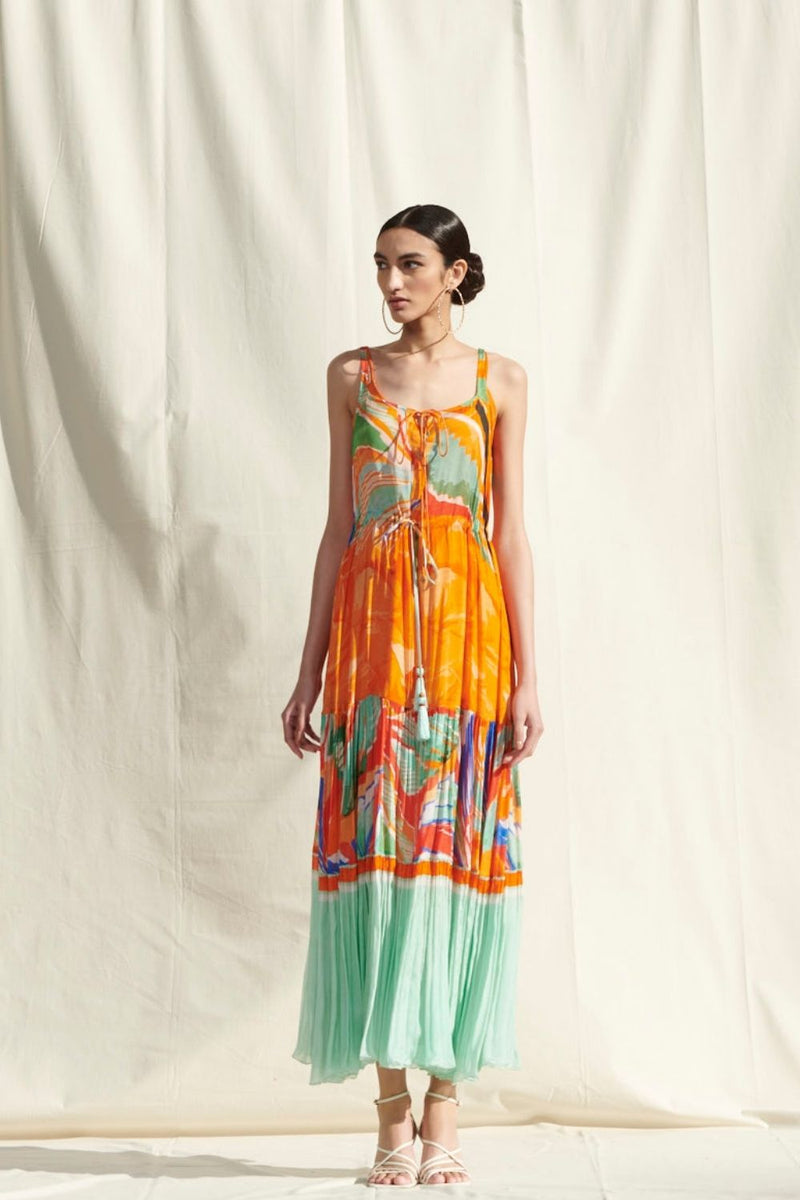 Crinkled Chiffon Dress