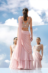 Eden pink drape saree