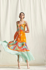 Crinkled Chiffon Dress