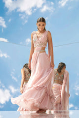 Eden pink drape saree